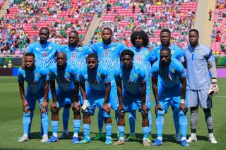 DR Congo players pose for a team group photo.