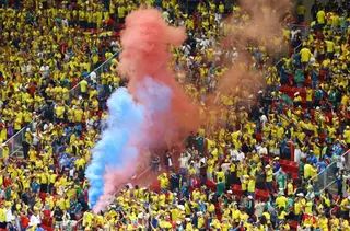 Colombia fans light flares and celebrate in the stands after their side’s 1-0 victory over DR Congo in a World Cup Group K match at Estadio Guadalajara in Mexico June 23, 2026. — Reuters pic